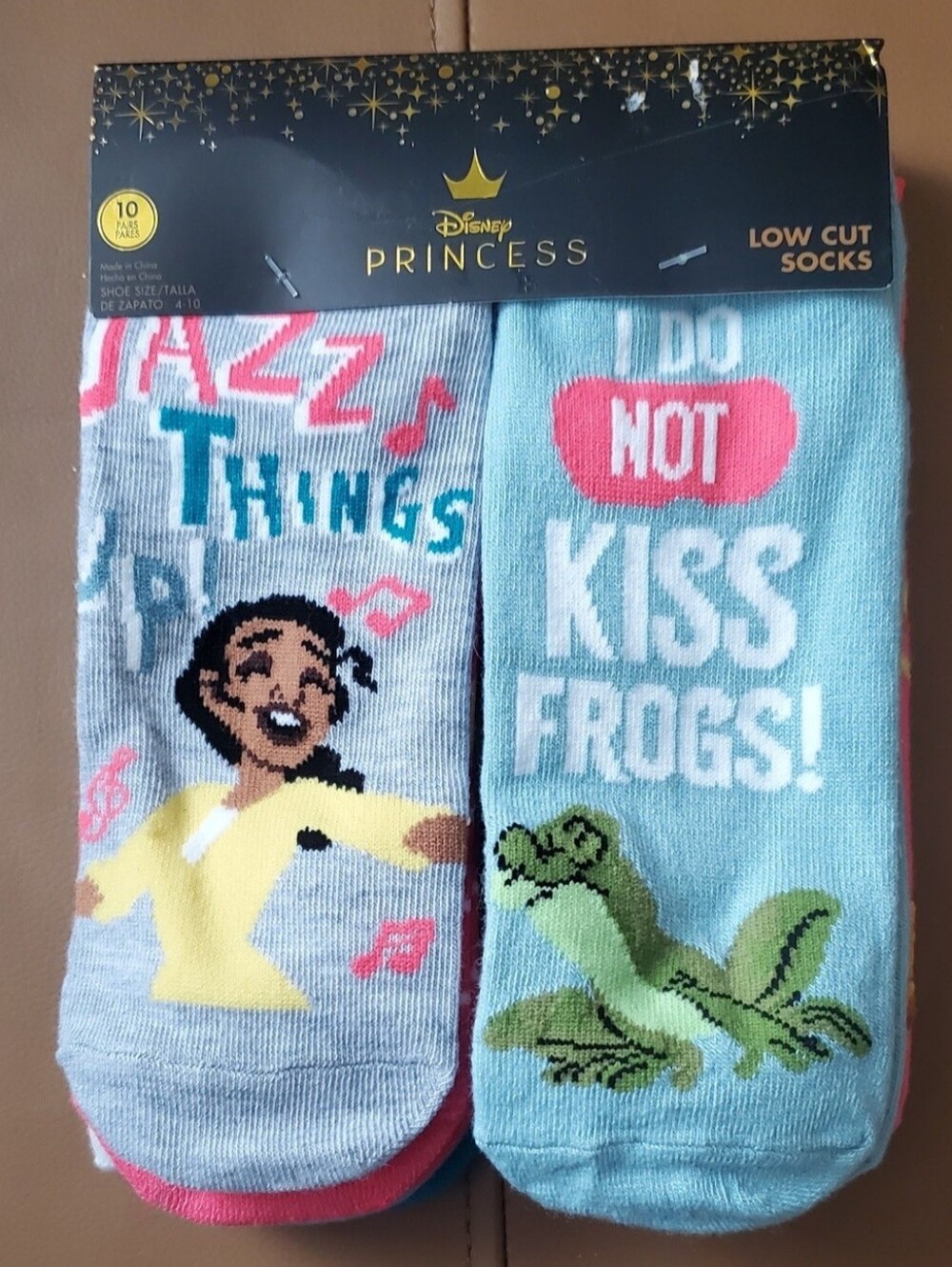 New Disney Princess 10 PAIRS Low Cut Socks Size 4-10 Adult Unisex